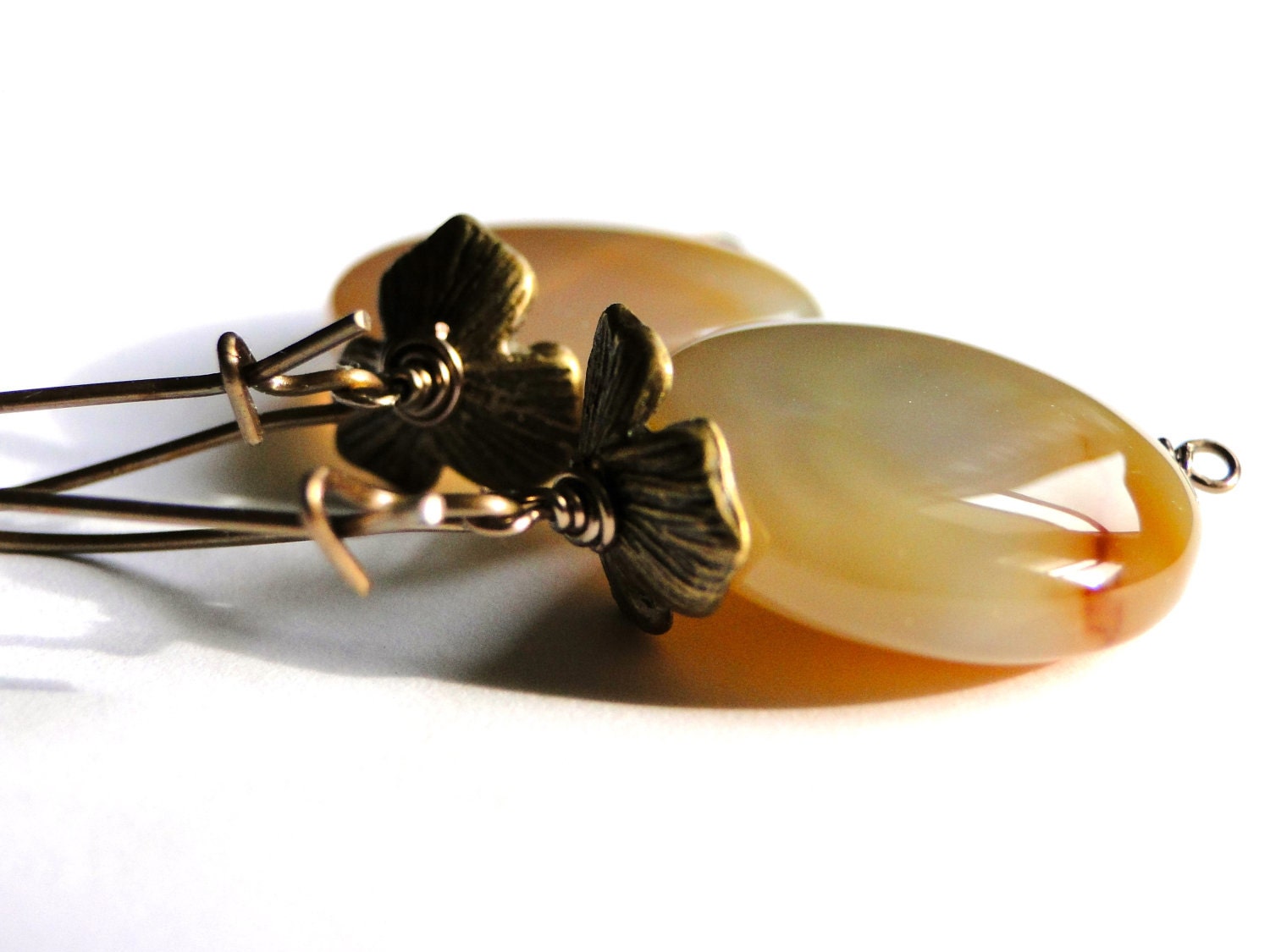 Jewelry - Earrings, Dangle Earrings, Carnelian Gemstone Earrings, Earthy, Rustic