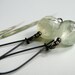 Autumn Mint Green Earrings, Prehnite Gemstone, Brown and Mint Green Gems, Earthy, Black Hoops, Chic