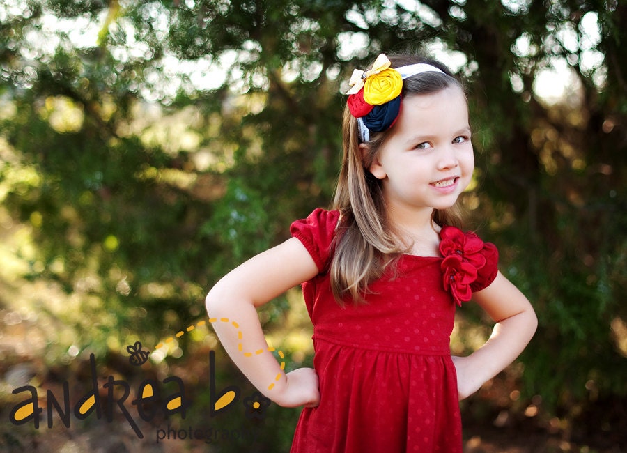 red, yellow, blue, flower, headband, babies, toddlers, girls, photo props, photography, hairband, weddings, bridal, hair accessories
