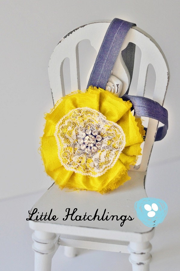 yellow, gray, flower headband, hair clip, hair accessories for babies, toddlers, little girls, photo props, photography, wedding
