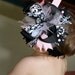 Damask Light Pink Dot Over-the-Top HAIR BOW with customizable initial center