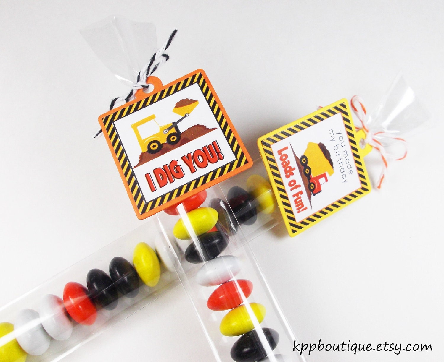 Construction Mini Favor Tags & Candy Bags