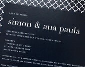 engagement or wedding shower invitation - quatrefoil