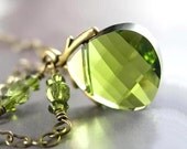 RESERVED FOR CONNIE Olive Green Necklace Swarovski Green Crystal Necklace Green Pendant Necklace Antique Gold Vine Green Drop - DorotaJewelry RESERVED FOR CONNIE Olive Green Necklace Swarovski Green Crystal Necklace Green Pendant Necklace Antique Gold Vine Green Drop - DorotaJewelry