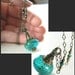 Blue Necklace Hand Blown Teal Aqua Blue Glass Pendant Necklace Antique Gold Necklace Vintage Blue