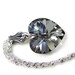 Platinum Gray Heart Necklace Aurora Swarovski Crystal Heart Pendant Necklace Satin Grey Heart Necklace