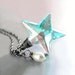Seafoam Blue Star Necklace Swarovski Teal Green Blue Crystal Star Pendant Necklace Sterling Silver North Pole