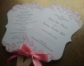 Sweet Romance Fan Wedding Program (Set of 50)