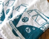 Screen Printed Organic Cotton VW Cloth Napkins - Eco Friendly Dinner Napkins