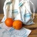 Set of 3 Screen Printed Reusable Organic Cotton Mason Jar Produce Bags