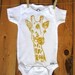 Block Printed Cotton Giraffe Baby Onesie (size 6-9 month)