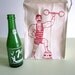 Screen Printed Recycled Cotton Lunch Bag - Reusable and Washable - Eco Friendly and Awesome - Vintage Circus Side Show -  Strong Man