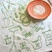Screen Printed Organic Cotton Kitchen Flour Sack Tea Towel - Eco Friendly and Awesome dish towel - Green Thumb Gardening Tools Illustration