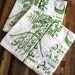 Eco Friendly Dinner Napkins - Screen Printed Organic Cotton Cloth Napkins - Washable and Reusable - Botanical Print - Potato Illustration