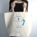 Eco Friendly Canvas Tote Bag - Large Recycled Cotton Grocery Bag Shopper Tote - Reusable and Washable - Italian Espresso Maker