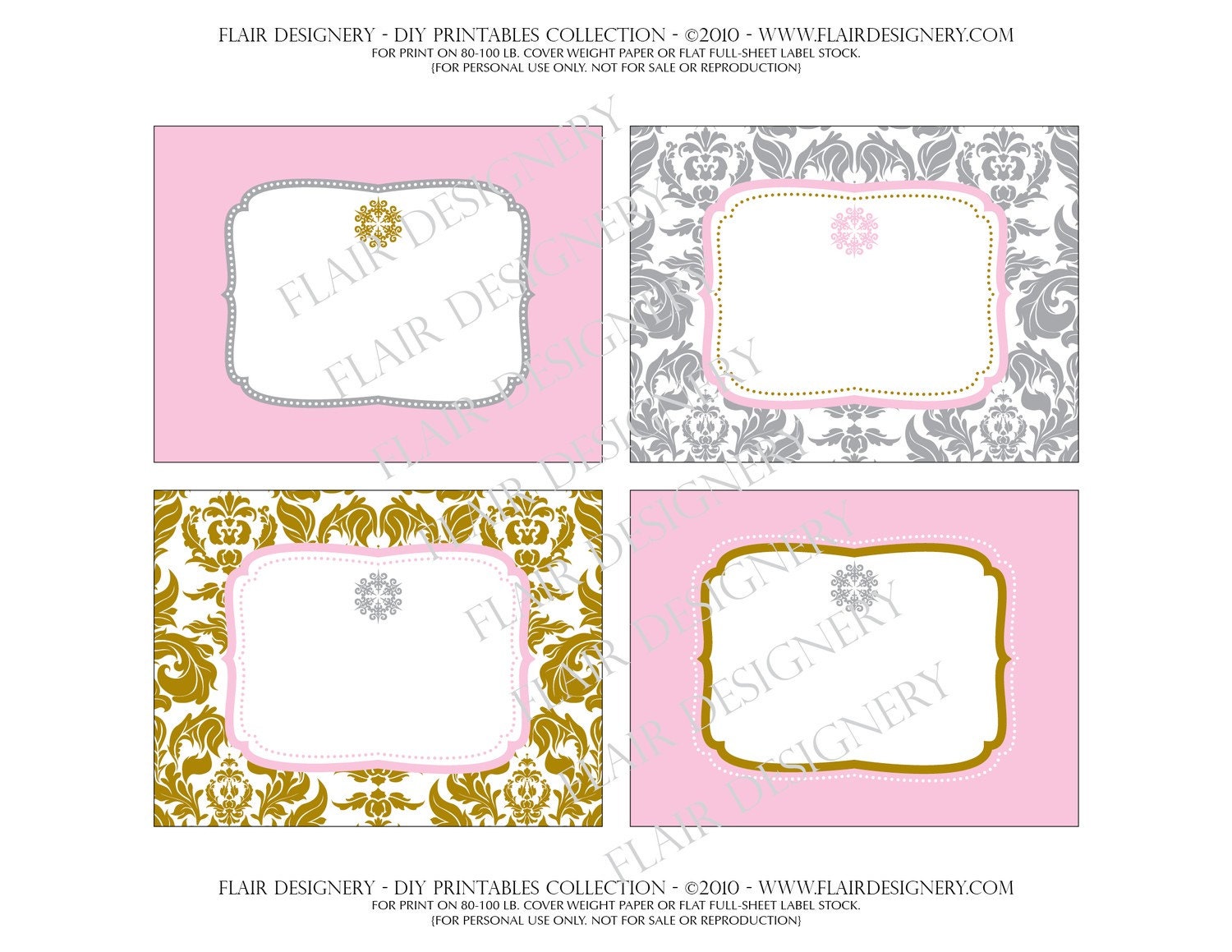 Printable Fabulous Labels or Tags - It's a Pink Christmas by Flair Designery Il_170x135