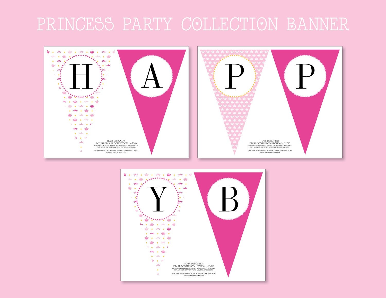 Princess Party Birthday - Custom Banner - You Choose Fonts and Colors from Flair Designery Il_170x135