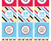 It's A Circus Party - Printable Cupcake Toppers/Labels/ Favor and Gift Tags