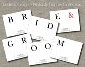 Printable BRIDE and Groom BANNER - Table Sign, Treat Sign, Table Menu, Candy Buffet or Guest Book Sign by Flair Designery