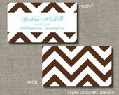 Chocolate Zig Zag Calling Cards, Call Me Cards, Business Cards - Set of 100 - by Flair Designery Il_170x135