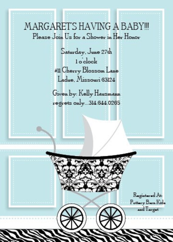 Baby Shower Invitation - Beautiful Baby Room and Carriage - By Flair Designery Il_570xn