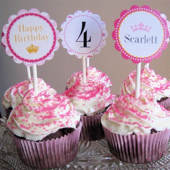 Pretty Princess Party - Printable Cupcake Toppers/Labels/Favor and Gift Tags by Flair Designery Il_570xn