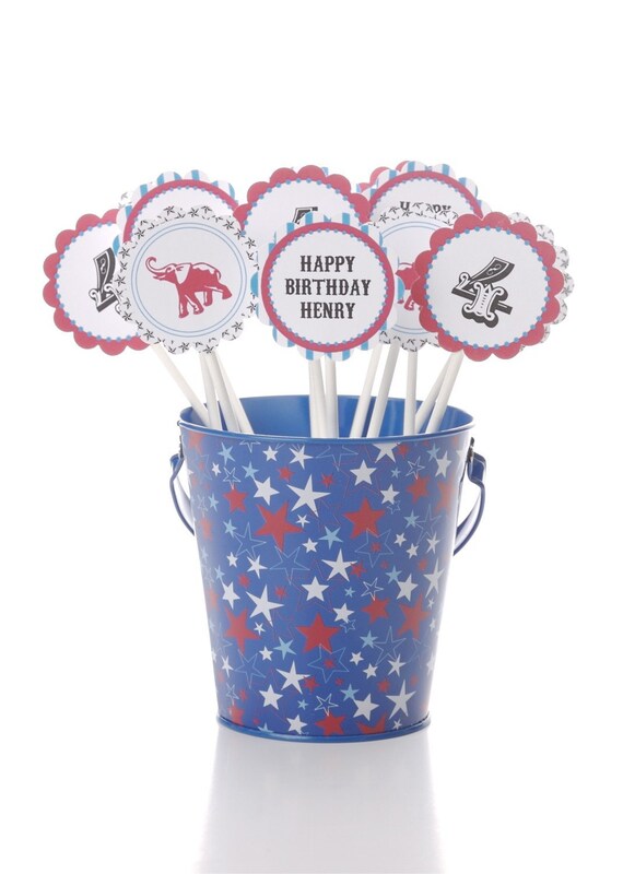 Circus Boy Party - Printable Cupcake Toppers/Labels/ Favor and Gift Tags Il_570xn