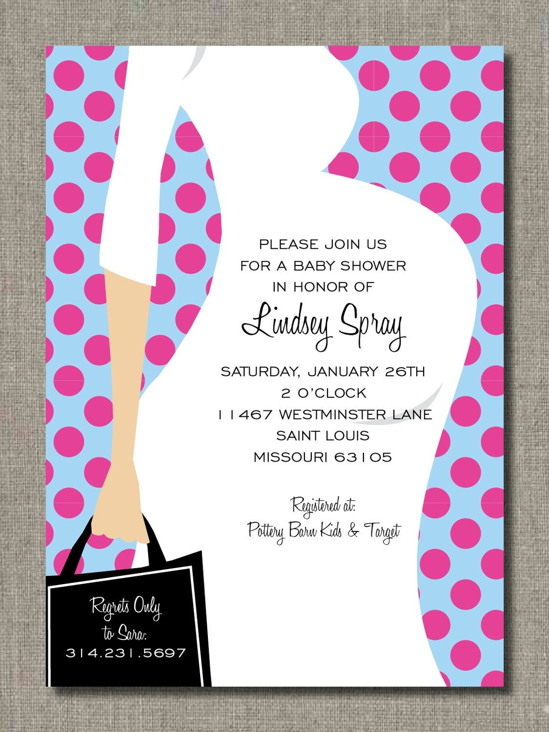 Mommy-To-Be Belly - Printable Baby Shower Invite by Flair Designery Il_570xn