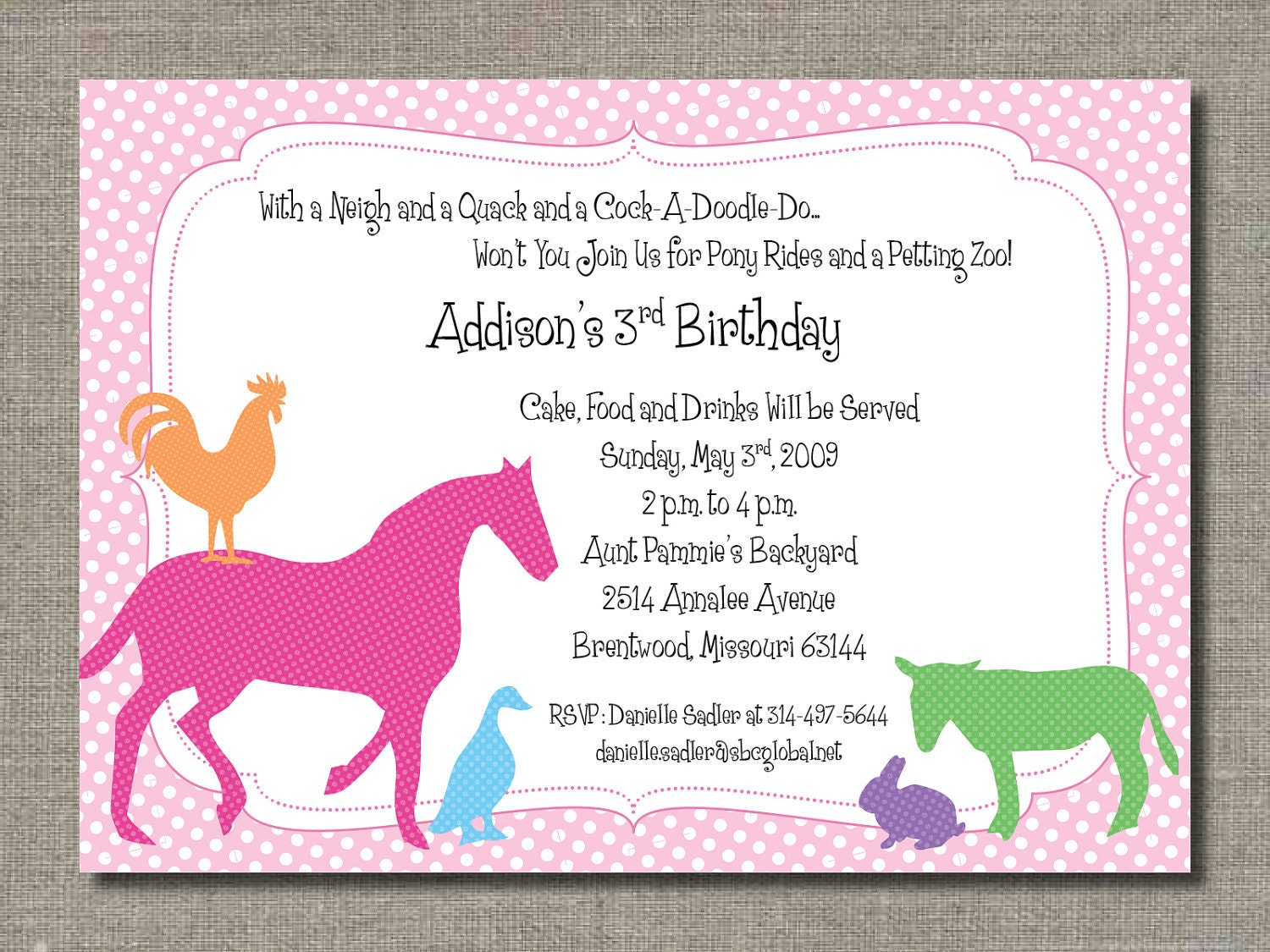 PRINTABLE INVITATION - All the Animals Invite - DIY Party Collection Il_570xn