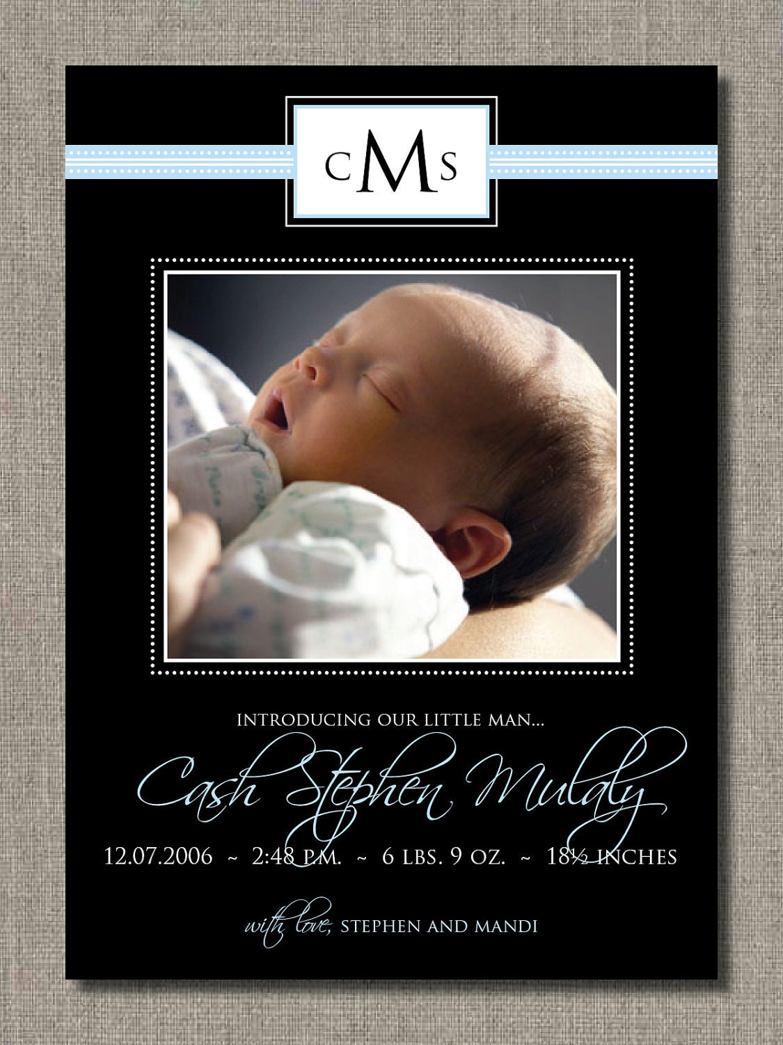 Sweet Face Baby Boy - Photo Birth Announcement by Flair Designery Il_570xn