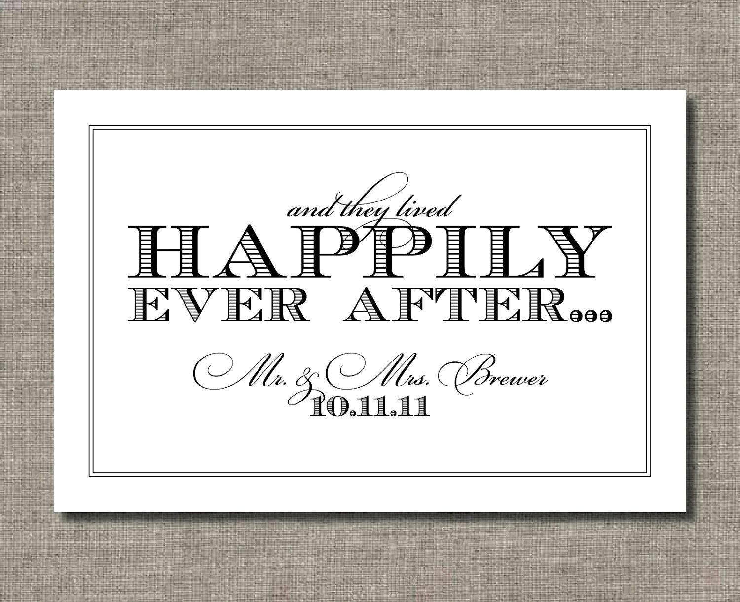 Happily Ever After - Printable Wedding Poster, Car Sign, or Guest Book Sign by Flair Designery Il_570xn