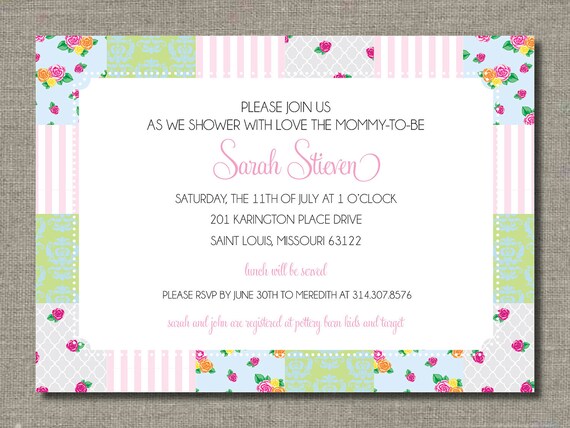 Chic and Shabby - Printable Baby Shower Invitation by Flair Designery - As Seen on AMY ATLAS Il_570xn