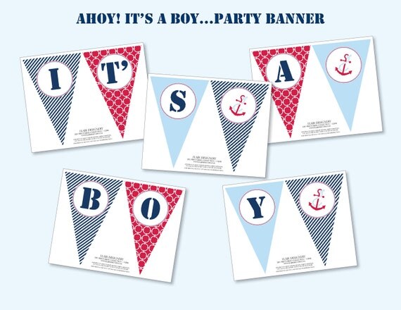AHOY...it's A Boy - Printable Banner from Flair Designery Il_570xn