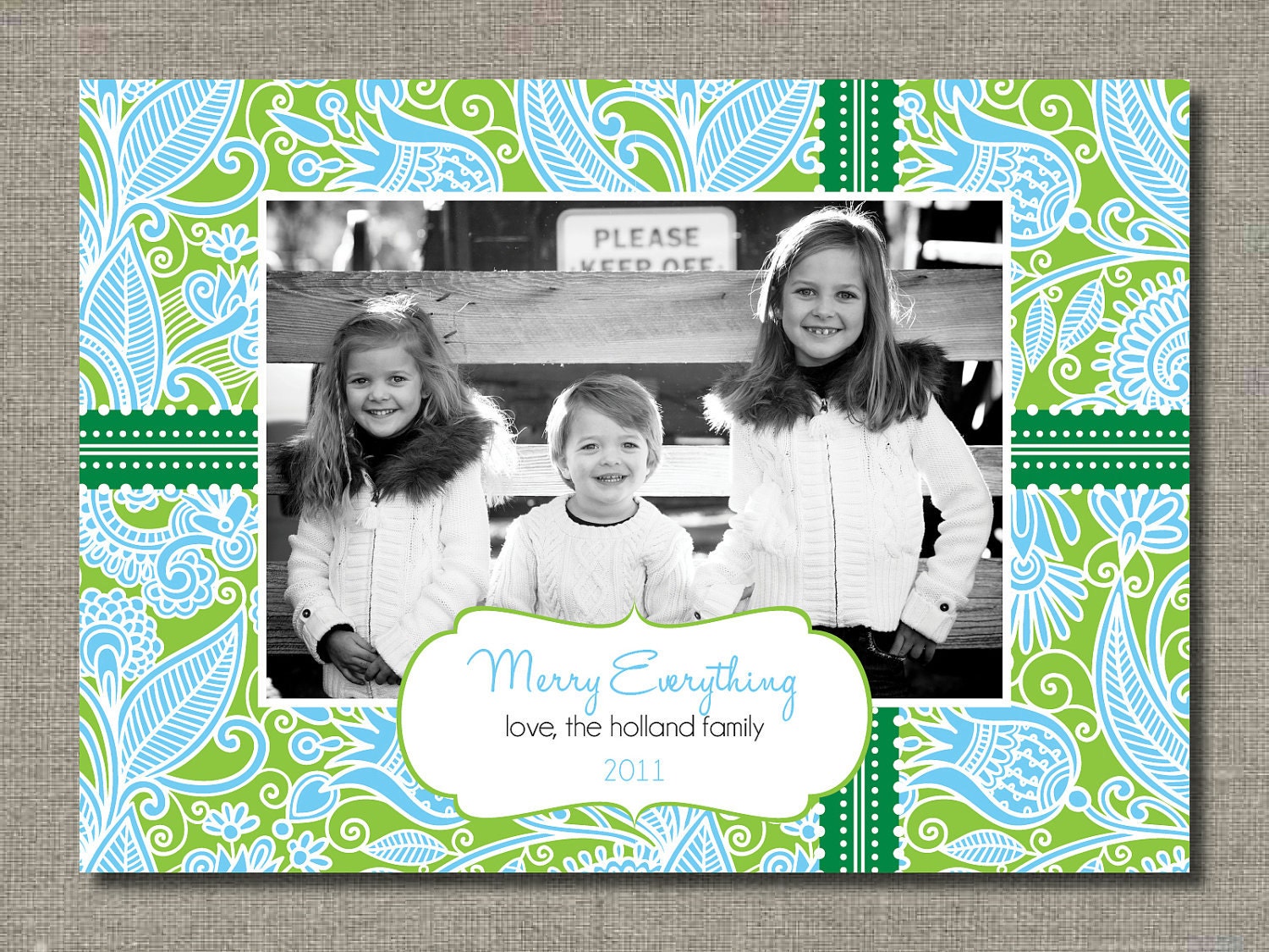 Holiday Photo Card - Set of 25 Photo Cards - Paisley Holiday Wishes by Flair Designery Il_570xn
