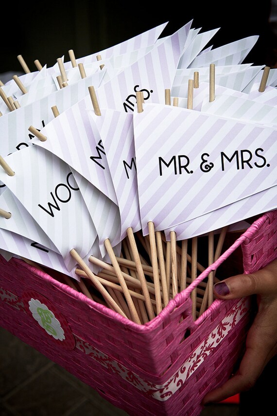 Custom DIY Printable Wedding Pennants - You Choose Fonts, Colors and Pattern from Flair Designery Il_570xn
