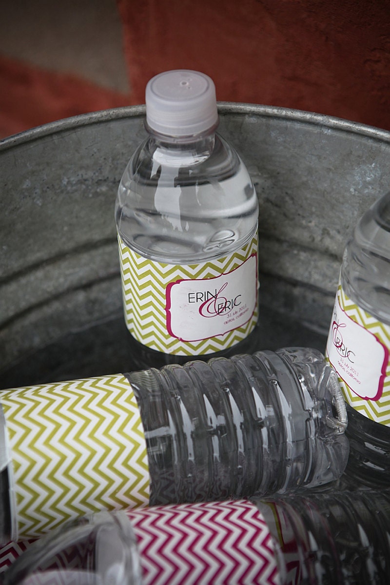 Printable Personalized Water Bottle Labels for Weddings, Birthdays, Holidays and more by Flair Designery Il_570xn