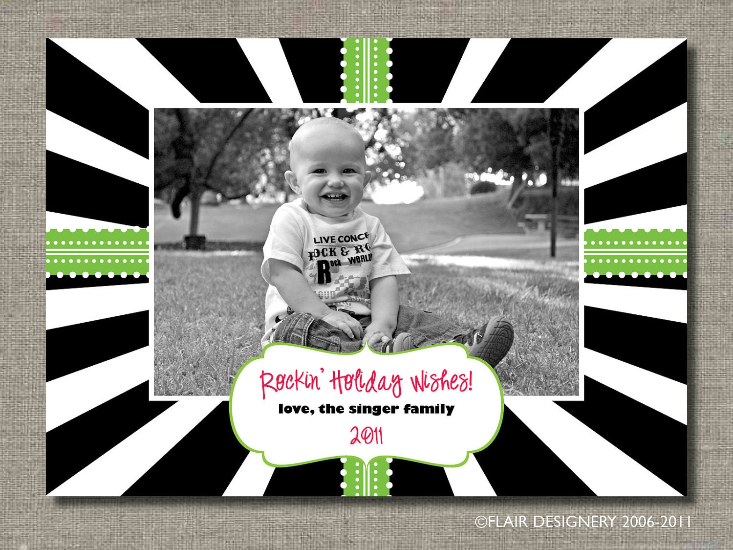 Holiday Photo Card - PRINTABLE - Rock Star Christmas by Flair Designery Il_570xn