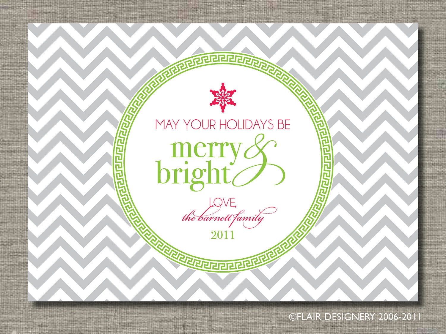 Personalized Holiday Greeting Card Card - Beautiful Patterned Holiday - Set of 24 flat cards by Flair Designery Il_570xn