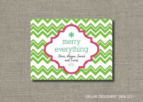 Holiday Sticker or Gift Tag - Personalized Set of 24 - Chevron Love by Flair Designery Il_570xn