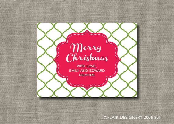 Holiday Sticker or Gift Tag - Set of 24 - Personalized Moroccan Merriment - by Flair Designery Il_570xn