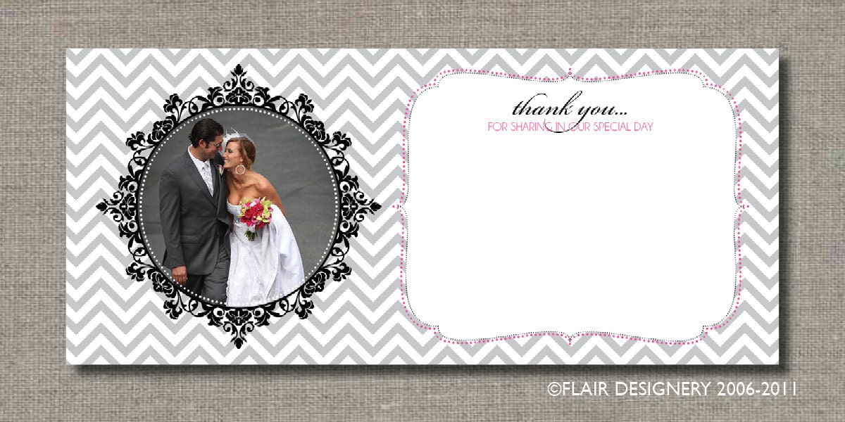 Vintage Love - Printable Wedding Photo Thank You Card Il_570xn