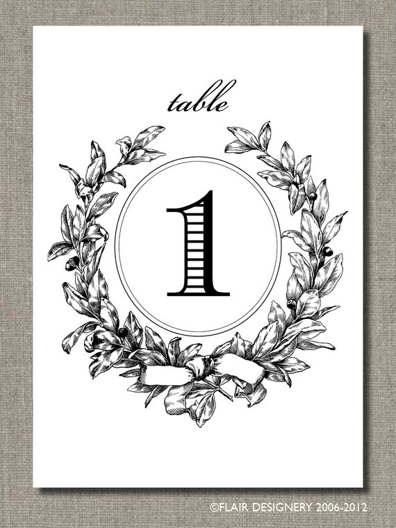 Wedding Amour Table Numbers, PRINTED Set of 15 ANY COLOR for Weddings, Parties, Events and more by Flair Designery Il_570xn