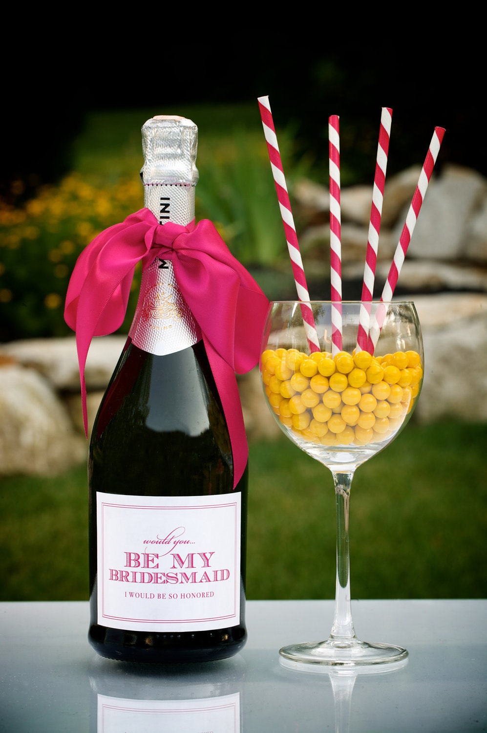 Be My Bridesmaid - Champagne Bottle Label SET OF EIGHT by Flair Designery Il_570xn