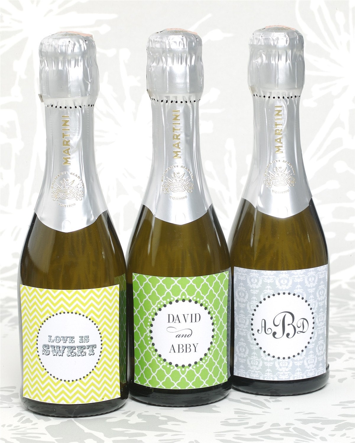 Printable Personalized Mini-Champagne or Wine Bottle Labels by Flair Designery