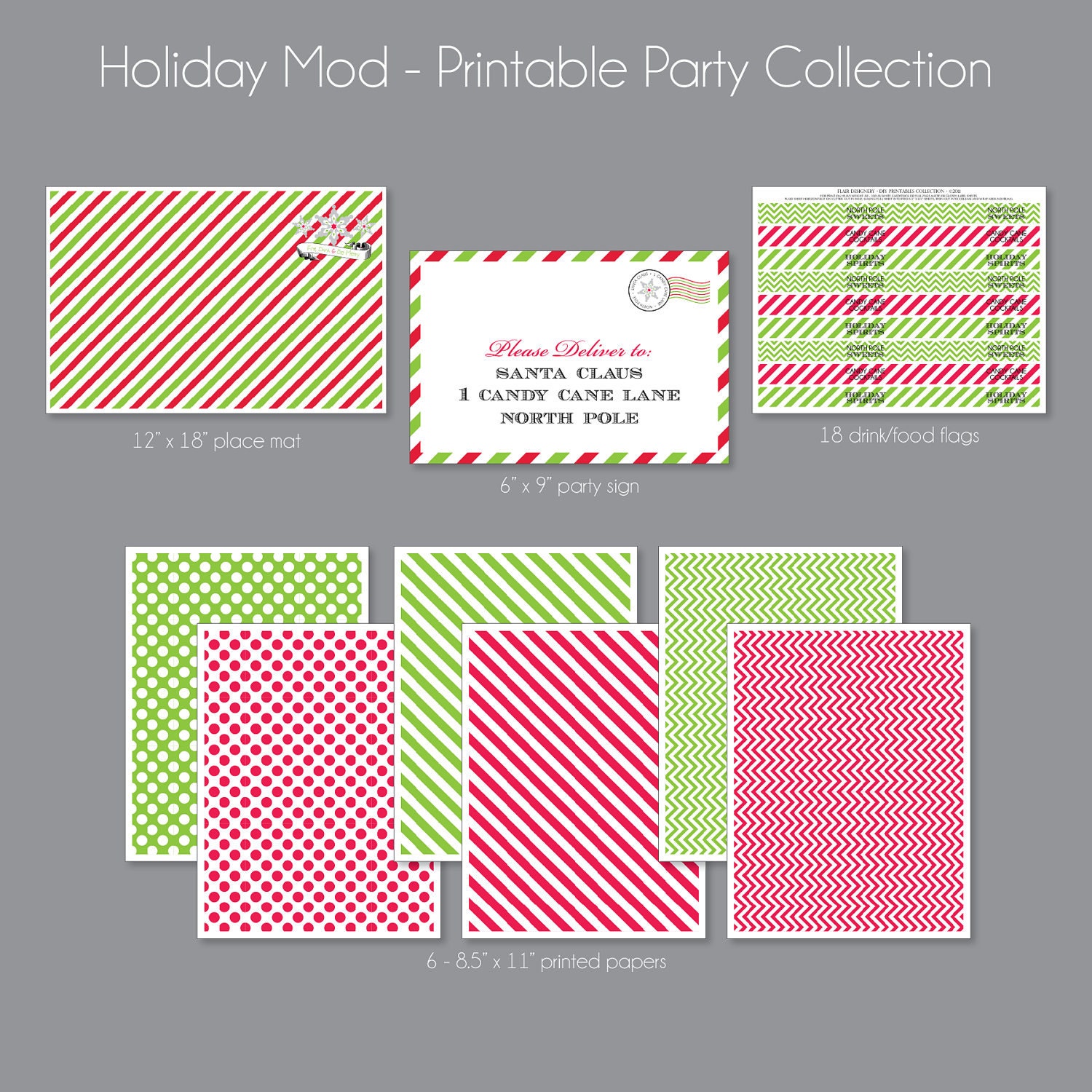Holiday Mod Collection - as seen in HOUSE OF FIFTY Magazine - Full Printable Collection - on sale