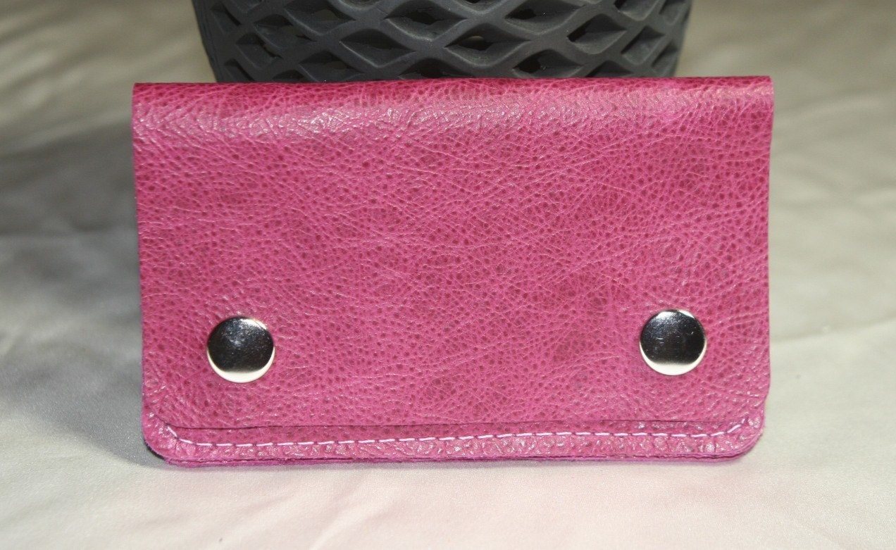 Fuchsia Pebbled Leather ipod / iphone Wallet