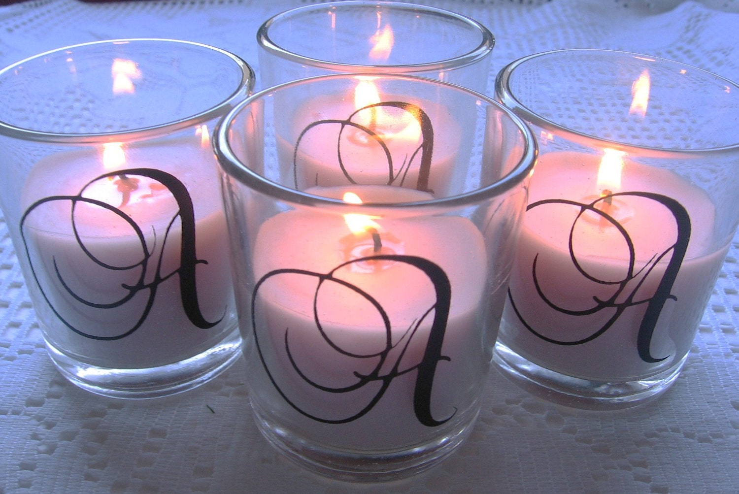 36 Vinyl Monogrammed Initials - The SAME LETTER -Personalized Wedding Favors - Reception - Custom