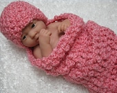 Bubble Gum Pink Newborn Cocoon Hat Set