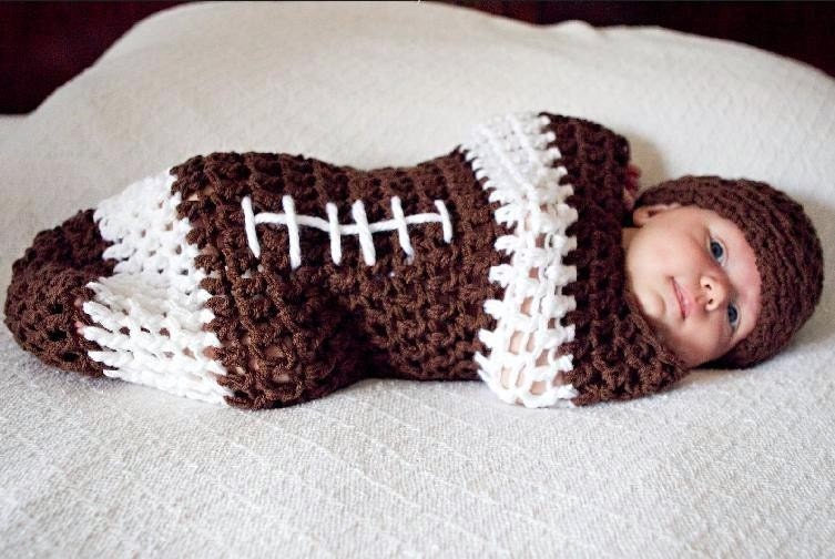 Newborn Baby NFL Football Cocoon Hat Set