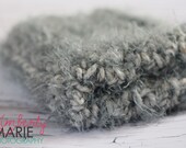 Soft Gray Grey Fur Newborn Baby Blanket Photo Prop